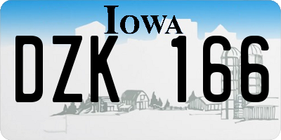 IA license plate DZK166