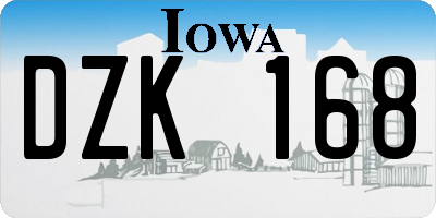 IA license plate DZK168