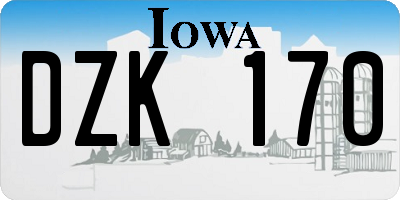 IA license plate DZK170