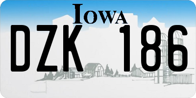 IA license plate DZK186