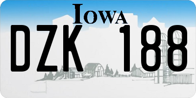 IA license plate DZK188