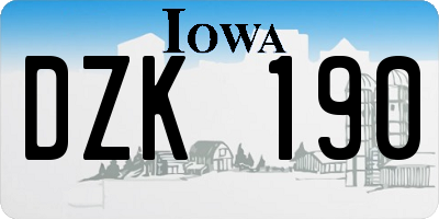 IA license plate DZK190