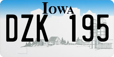 IA license plate DZK195