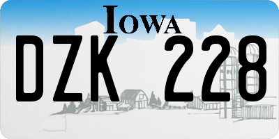 IA license plate DZK228