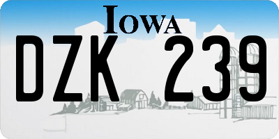 IA license plate DZK239