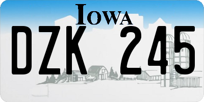 IA license plate DZK245