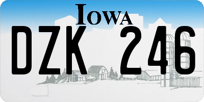 IA license plate DZK246