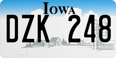IA license plate DZK248