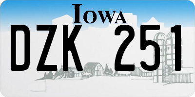 IA license plate DZK251