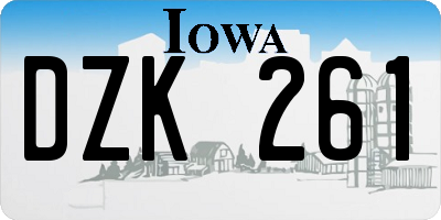 IA license plate DZK261