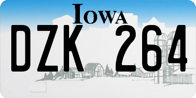 IA license plate DZK264