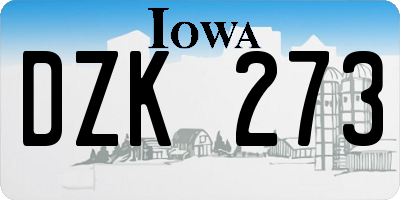 IA license plate DZK273