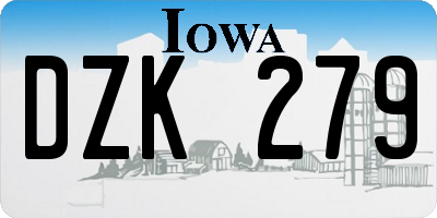 IA license plate DZK279