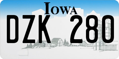 IA license plate DZK280