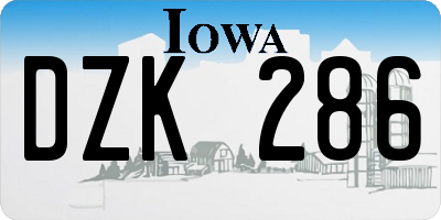 IA license plate DZK286