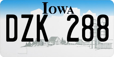 IA license plate DZK288