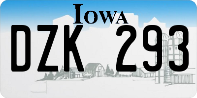 IA license plate DZK293