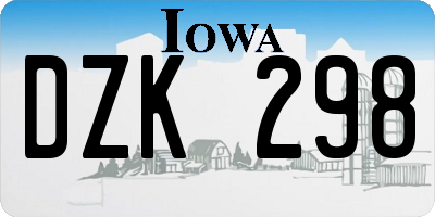 IA license plate DZK298