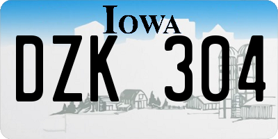 IA license plate DZK304