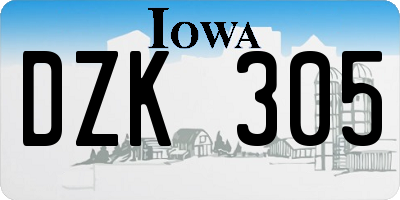IA license plate DZK305