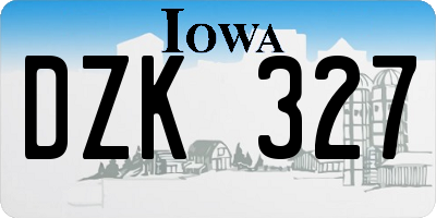 IA license plate DZK327