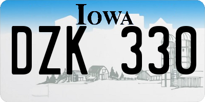 IA license plate DZK330