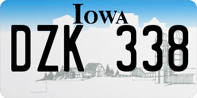 IA license plate DZK338