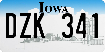 IA license plate DZK341