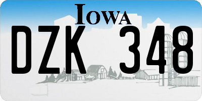 IA license plate DZK348