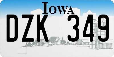 IA license plate DZK349