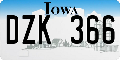 IA license plate DZK366