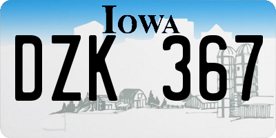 IA license plate DZK367