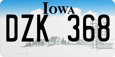 IA license plate DZK368