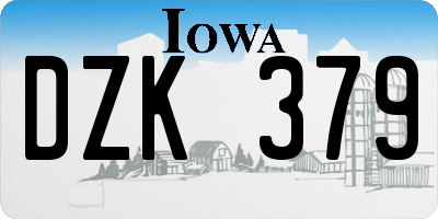 IA license plate DZK379