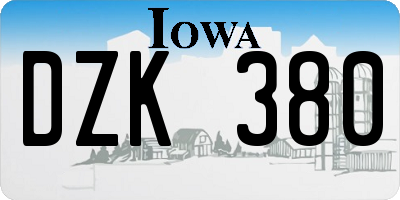 IA license plate DZK380