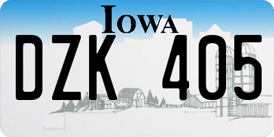 IA license plate DZK405