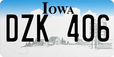 IA license plate DZK406
