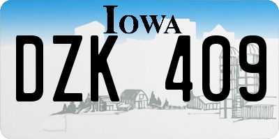 IA license plate DZK409