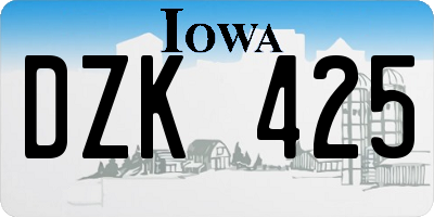 IA license plate DZK425