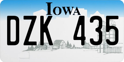 IA license plate DZK435