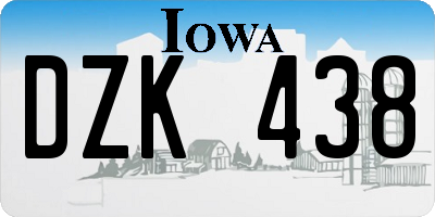 IA license plate DZK438