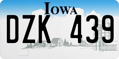 IA license plate DZK439