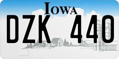 IA license plate DZK440