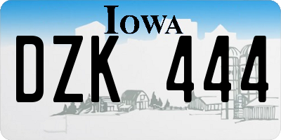 IA license plate DZK444