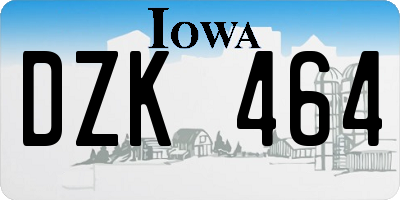 IA license plate DZK464