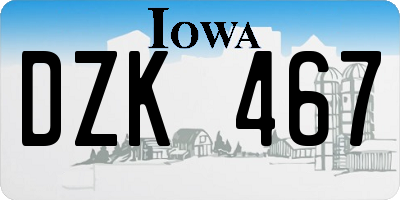 IA license plate DZK467