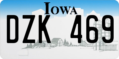 IA license plate DZK469