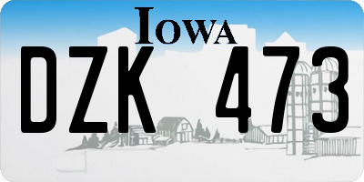 IA license plate DZK473