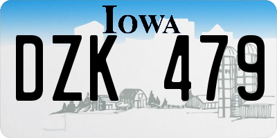IA license plate DZK479