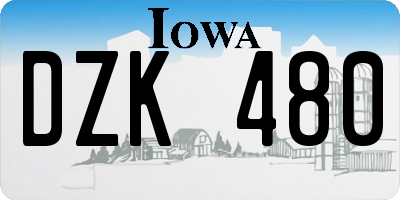 IA license plate DZK480